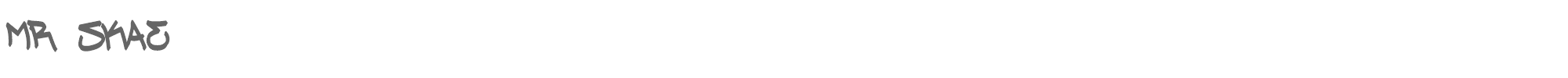 Sample characters Mr Skae Font